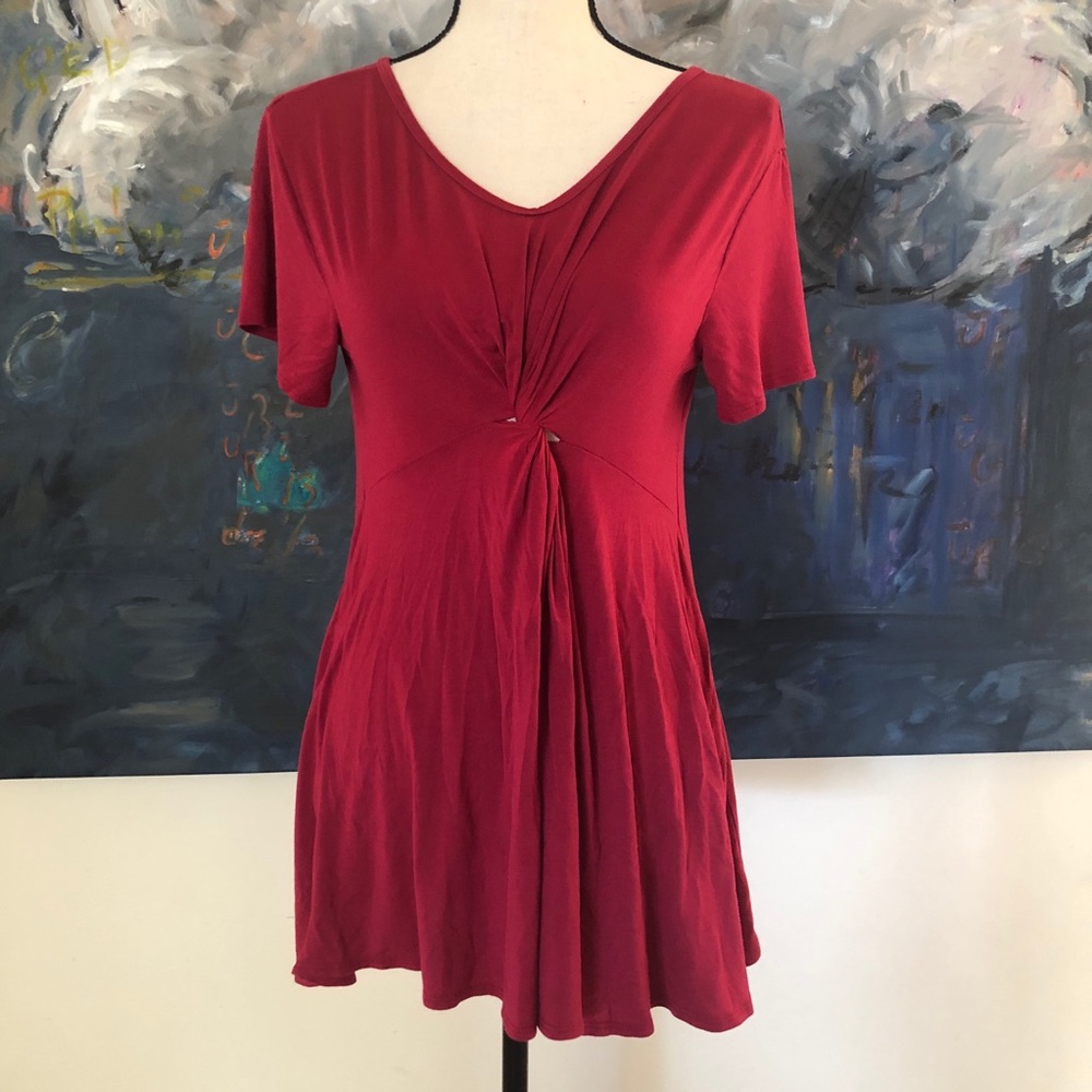 Cool Melon short sleeve tunic in red